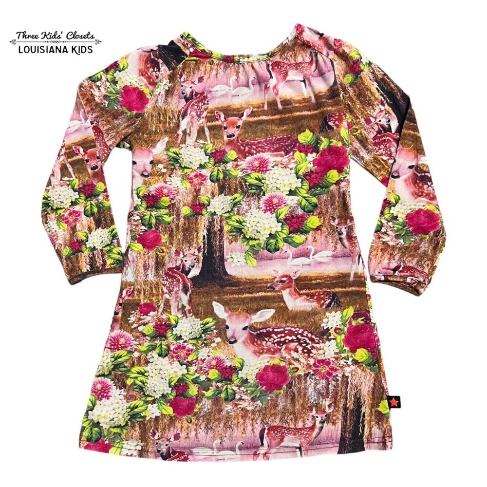 Molo 98/104 (3-4Y) Woodland Forest Deer Dress